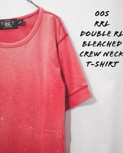 RRL Double RL bleached crew neck t-shirt 00 ダブルアールエル ブリーチ ビンテージ 加工 クルーネック リブ付き Tシャツ ラルフローレン