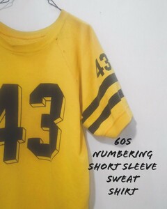 Vintage numbering short sleeve sweat shirt 60s ナンバリング 半袖 スウェット 染み込みプリント ラグラン シームレス ビンテージ