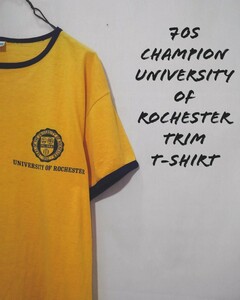 Vintage Champion university of rochester trim t-shirt 70s　チャンピオン バータグ 後期 ロチェスター大学 トリム Tシャツ ビンテージ