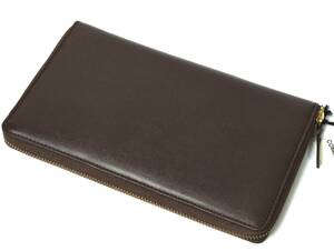  unused COMME des GARCONS Comme des Garcons travel auger nai The - high capacity Brown round wallet purse 
