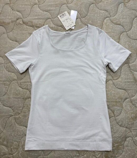 ★新品タグ付き★GLACIER グラシア 半袖 Tシャツ カットソー 水色 ライトグレー UVカット
