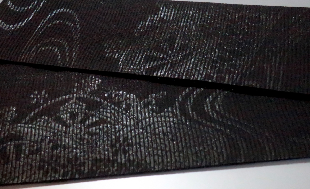 角帯 西陣織 鳥居良 茶㐂謹製 手織本袋 正絹 kimono AO-0412