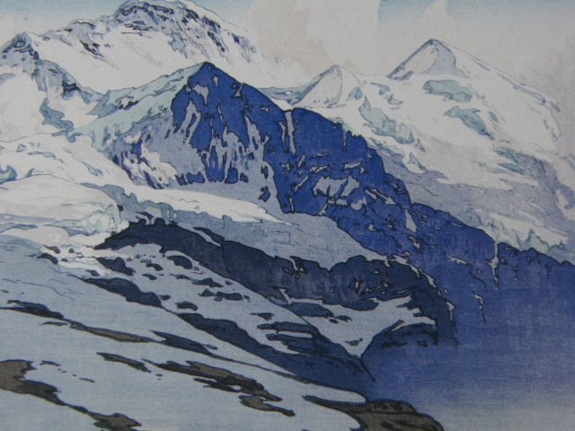 Hiroshi Yoshida, Mount Jungfrau, From a rare collection of framing art, Brand new with high-quality frame, In good condition, free shipping, Japanese painter, Painting, Oil painting, Nature, Landscape painting