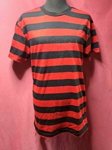 ＵＳＥＤ ボーダー柄 Ｔシャツ サイズS 赤/黒系