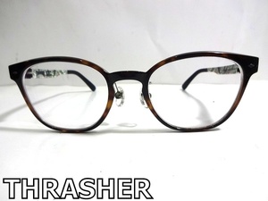 X3F059■本物■ スラッシャー THRASHER ブルーライトカットレンズ 超軽量プラ ブラウンデミ&ボタニカル柄 メガネ 眼鏡 メガネフレーム