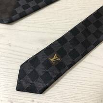 【大幅値下げ】【新品同様】LOUIS VUITTON ルイヴィトン　ネクタイ　ブラック　黒　ダミエ　グラフィット_画像3