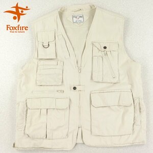 相場価格￥19,800- 美品 FOXFIRE フォックスファイヤー コットン フィッシングベスト ベージュ XL ハンティング ワーク アウトドア