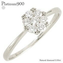 指輪 pt900 ダイヤモンド フラワー プラチナ900 0.3ct 花 セブンスターリング レディース ジュエリー アクセサリー