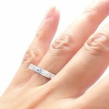指輪 アクアマリン ダイヤモンド リング リボン 0.3ct 3月誕生石 k18ゴールド 18金 レディース ジュエリー アクセサリー_画像3