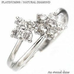 指輪 ダイヤモンド リング プラチナ900 pt900 0.5ct テンダイヤモンド フラワー レディース アクセサリー