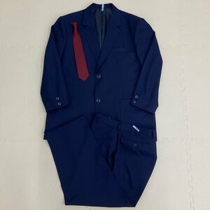 UT363 (中古) 栃木県 日新中学校 男子学生服 3点セット /特大/別寸/W115/ブレザー/ズボン/ネクタイ/GREENMATE/青紺/冬服/制服/卒業生品/