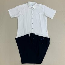 UT322 (中古) 栃木県 黒磯高校 男子学生服 上下2点セット /現行品/大きめ/LL/W85/シャツ/ズボン/紺/半袖/夏服/夏用/制服/学生服/卒業生品/_画像1