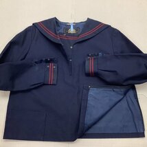 (Y)I862 (中古) 山形県 蔵王第一中学校 セーラー服 上下セット /M/W67/セーラー/スカート/赤2本/jujiya/冬服/制服/学生服/高校/女子学生_画像4