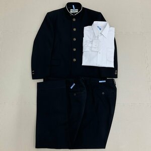 US872-1 (中古) 福島県 会津若松市立 第五中学校 男子学生服 4点セット /指定品/160A/165A/W70/W73/学ラン/シャツ/ズボン/黒/冬服/制服/