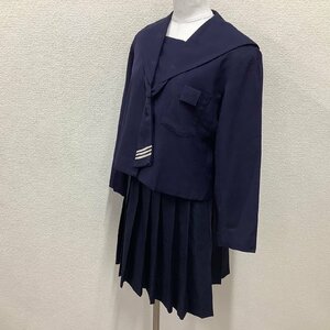 (Y)I367 (中古) 福島県 安達中学校 セーラー服 (旧制服) 上下セット /希少/M/W63/セーラー/スカート/カットタイ/冬服/制服/高校/学生服