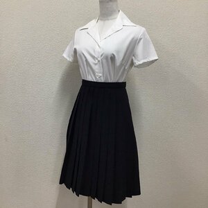 O360 (中古) 岡山県 岡山理科大学附属高校 (旧制服) スカート ブラウス 2点セット /36/W63/丈54/夏用/夏服/制服/高校/女子学生/学生服