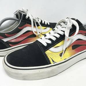 VANS OLD SKOOL FLAME BLACK/TRUE WHITE US9/27cm バンズ オールドスクール フレイム ブラック ファイヤー スニーカー シューズ 靴 の画像1