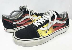 VANS OLD SKOOL FLAME BLACK/TRUE WHITE US9/27cm バンズ オールドスクール フレイム ブラック ファイヤー スニーカー シューズ 靴 