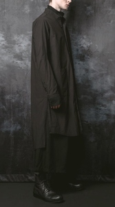 nude:masahiko maruyama コットンタイプライターロングシャツ ブラック 1 ヌードマサヒコマルヤマ スタンドカラー 長袖