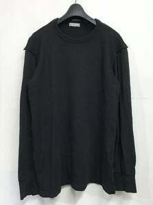 COMME des GARCONS HOMME コムデギャルソンオム 縮絨 切り替え クルーネックニット 黒 PLAYCDGJUNYAHOMMEPLUSSHIRT