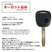 スクラム 対応 マツダ ブランクキー キーカット 料金込み ゴム ボタン 付き スペアキー 合鍵 交換 カット可能 1ボタン_画像2