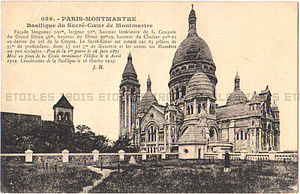 アンティーク ポストカード サクレクール寺院 1924 フランス パリ 日本未発売 送料無料★ap1218