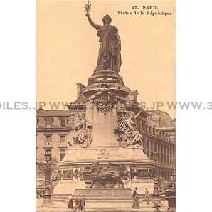 アンティーク ポストカード レピュブリックの像 共和国記念碑 マリアンヌ像 1910頃 パリ フランス 日本未発売 送料無料★ap0239