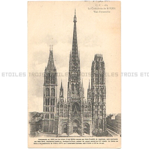 アンティーク ポストカード ルーアン大聖堂 1913 フランス 100年以上前 1世紀前 日本未発売 送料無料★ap1650