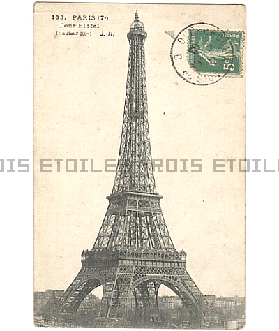 アンティーク ポストカード エッフェル塔 1909 フランス パリ 日本未発売 送料無料★ap1556