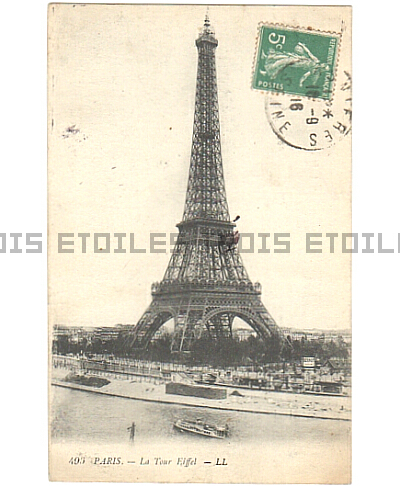 アンティーク ポストカード エッフェル塔 1916 フランス パリ 日本未発売 送料無料★ap1557