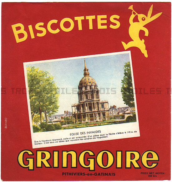 ビュバー インク吸い取り紙 ビスケット BISCOTTES GRINGOIRE アンヴァリッド フランス パリ アンティーク 蚤の市 送料無料★