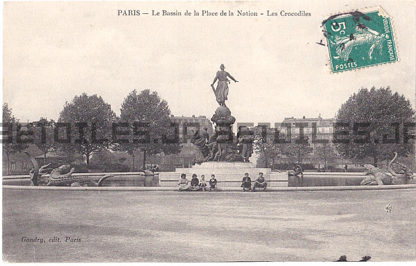 アンティーク ポストカード ナシオン広場 1910頃 パリ フランス 日本未発売 送料無料★ap1712