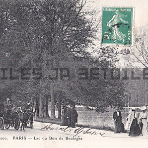 アンティーク ポストカード ブローニュの森 女性 1906 パリ フランス 100年以上前 1世紀前 日本未発売 送料無料★ap1034