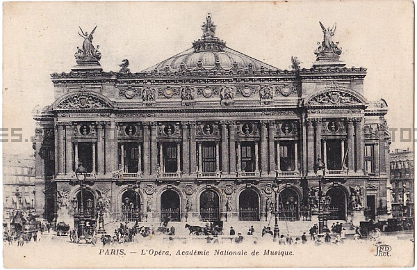 アンティーク ポストカード オペラ座 ガルニエ宮 1910頃 フランス パリ 日本未発売 送料無料★ap2106