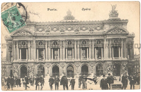 アンティーク ポストカード オペラ座 ガルニエ宮 1910 フランス パリ 100年以上前 1世紀前 日本未発売 送料無料★ap2023