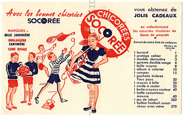 ビュバー インク吸い取り紙 チコリ CHICOREES SOCOREE 1960 フランス パリ アンティーク 蚤の市 送料無料★