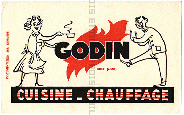 ビュバー インク吸い取り紙 暖炉 CHAUFFAGE GODIN 1960 フランス パリ アンティーク 蚤の市 送料無料★