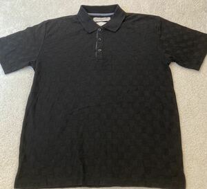 N320 Hamnett black square pattern polo-shirt L