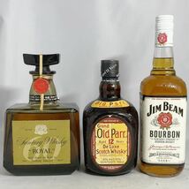 NN0707 201 未開封 未開栓 古酒 JIM BEAM Old Parr 12年 ROYAL スコッチウイスキー バーボン ウイスキー 3本セット まとめて 1円スタート_画像1