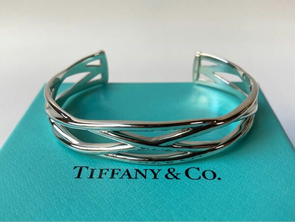 Tiffany＆co. 希少　ティファニー　ヴィンテージ　編み込み　シルバーカフ　ワイドバングル　ブレスレット　Ag925