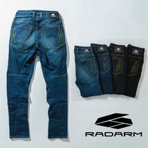 【特典C付】 RADARM(ラダーム) XLサイズ RD-901 ライディングジーンズ USED BLACK XL(34インチ) ストレッチ/立体構造/撥水加工_画像2