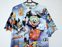 90s DISNEY ミッキー ディズニー　Tシャツ オールド　古着 アメカジ キャラ　総柄_画像3