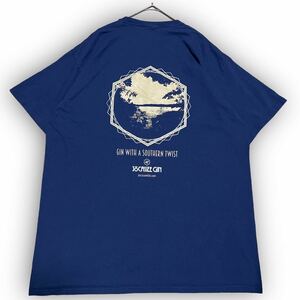 Y67★USA古着★半袖Tシャツ バック 風景プリント 南国 美品 オーバーサイズ Lサイズ相当 ネイビー ユニセックス 万能 ユニーク