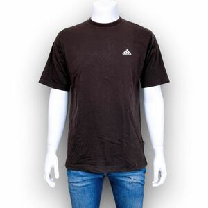 M2945★ヴィンテージ★adidas アディダス 90年代万国旗タグ パフォーマンスロゴ90’s 半袖Tシャツ Lサイズ ブラック ユニセックス 平成