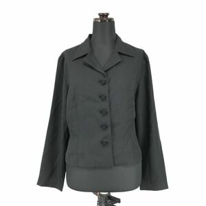 HUGO VALENTINO/ヒューゴ ヴァレンティノ★春夏/ジャケット【women’s size -15/3L/黒/black】フォーマル/冠婚葬祭にも//jacket◆BG971