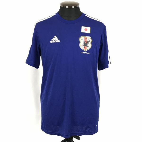 アディダス/adidas★サッカー日本代表/ユニフォームTシャツ/背番号4【メンズM/青/ブルー】◆BG691