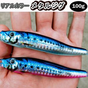 リアルカラー　メタルジグ　100g　本物　ヘビー　小魚　青物　太刀魚　ジギング シーバス