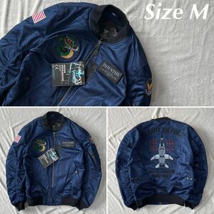 SALE HOUSTON ヒューストン インナー付きメッシュジャケット HTVA-2031S NAVY Mサイズ 定価31900円 MA-1タイプ 新品 正規 A50607-11