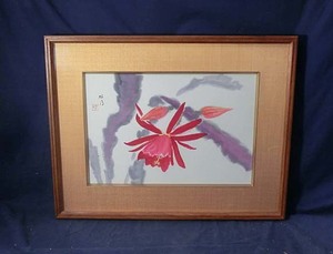 Art hand Auction 492002 山本樱月的日本画 暂定名称：花(画家), 绘画, 日本画, 花鸟, 飞禽走兽