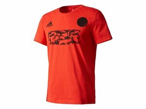 新品 定価 5389円 アディダス Adidas TANGO SPW グラフィックシャツ サッカーTシャツ 　男女兼用　綿100％　レッド L